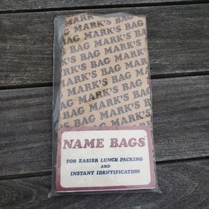 Vintage Personalized "Mark's Bags" Flat Bottom Paper Lunch Bags